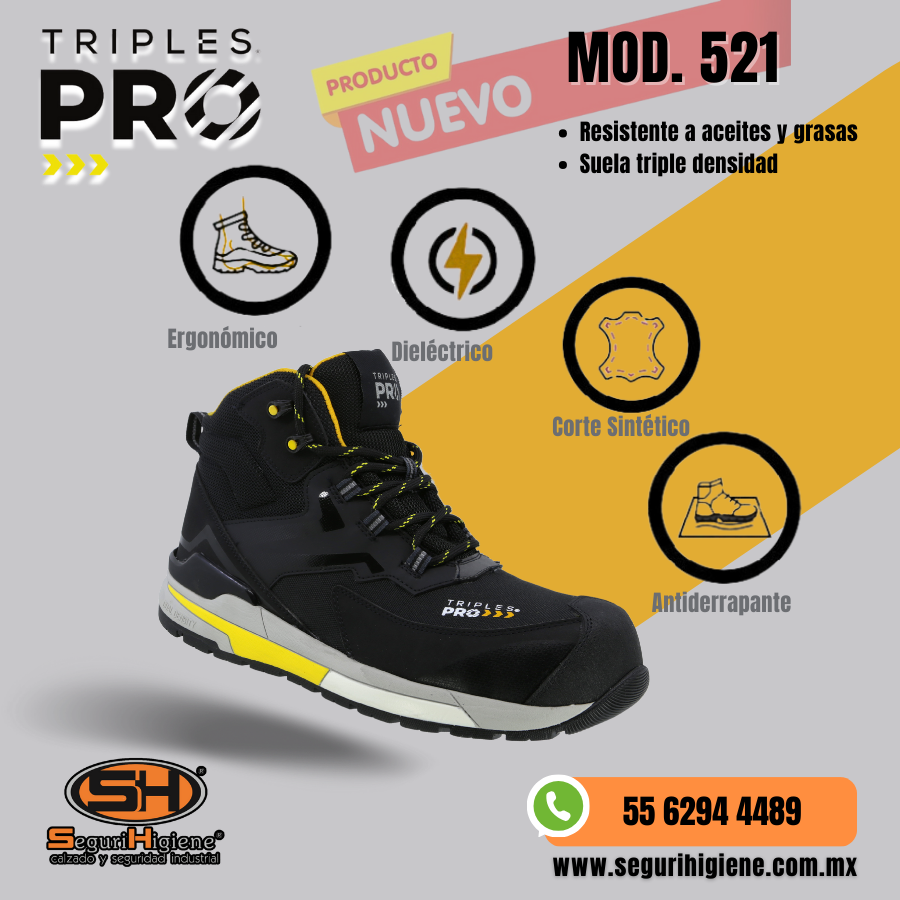 Calzado Industrial Tipo Tenis, Marca Triples Pro, Modelo TP-COIRA 521