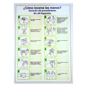 Señalamiento cómo Lavarse las Manos 30x40 Mate