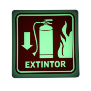 Señalamiento Extintor Fotoluminiscente 40X40
