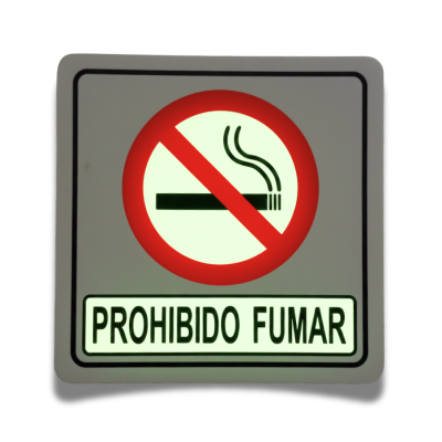 Señalamiento No Fumar Mate 20x20 Fotoluminiscente