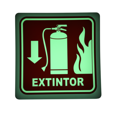 Señalamiento Extintor Fotoluminiscente 40X40